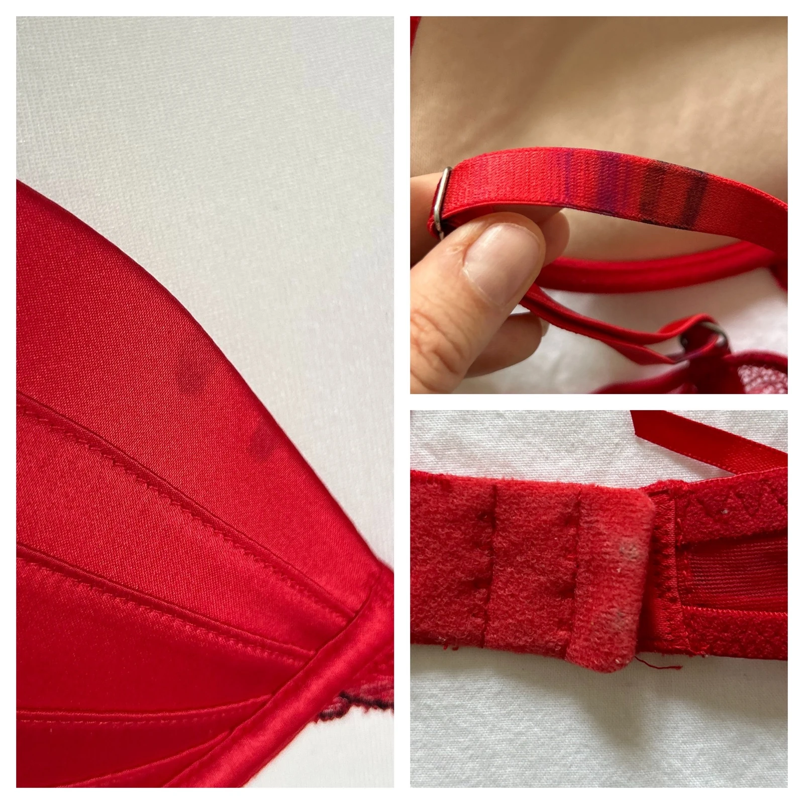 Sutiã vermelho de renda Tamanho 90B + porta-cintas vermelho Tamanho 38/40 poliéster – photo 19